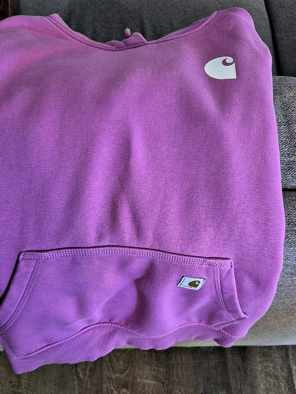 Carhartt Women's Clarksburg Graphic Sleeve Pullover Sweatshirt Purple